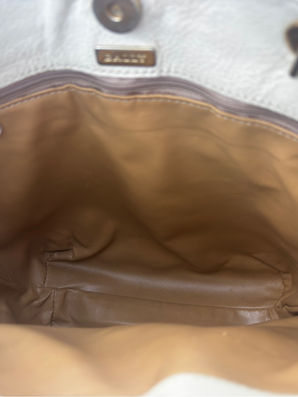 Bally Italy Cream Chestnut Leather Shoulder Tote Chain leather lined - Picture 6 of 8